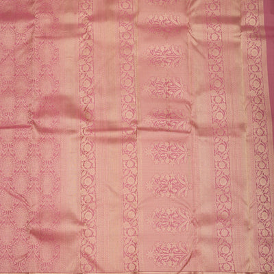 Onion Pink Zariwork Pure Silk Saree