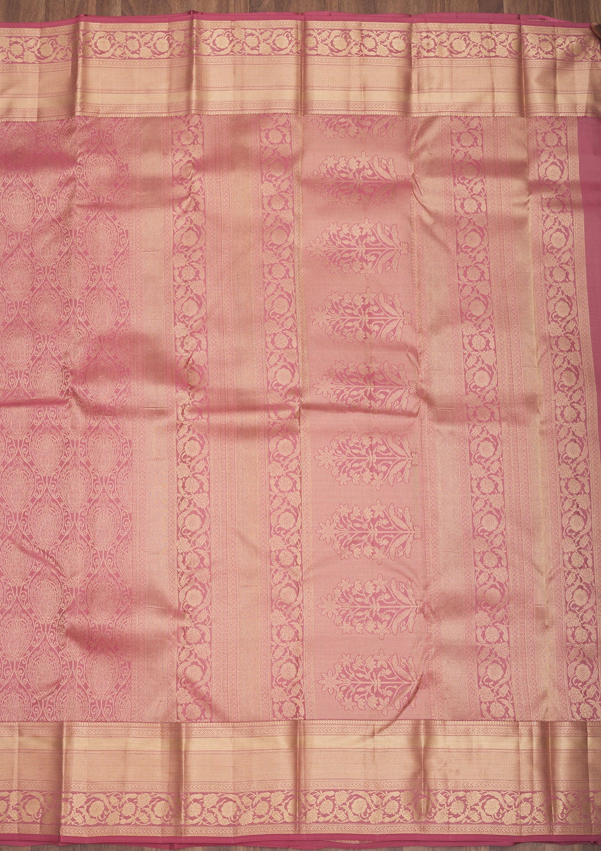 Onion Pink Zariwork Pure Silk Saree