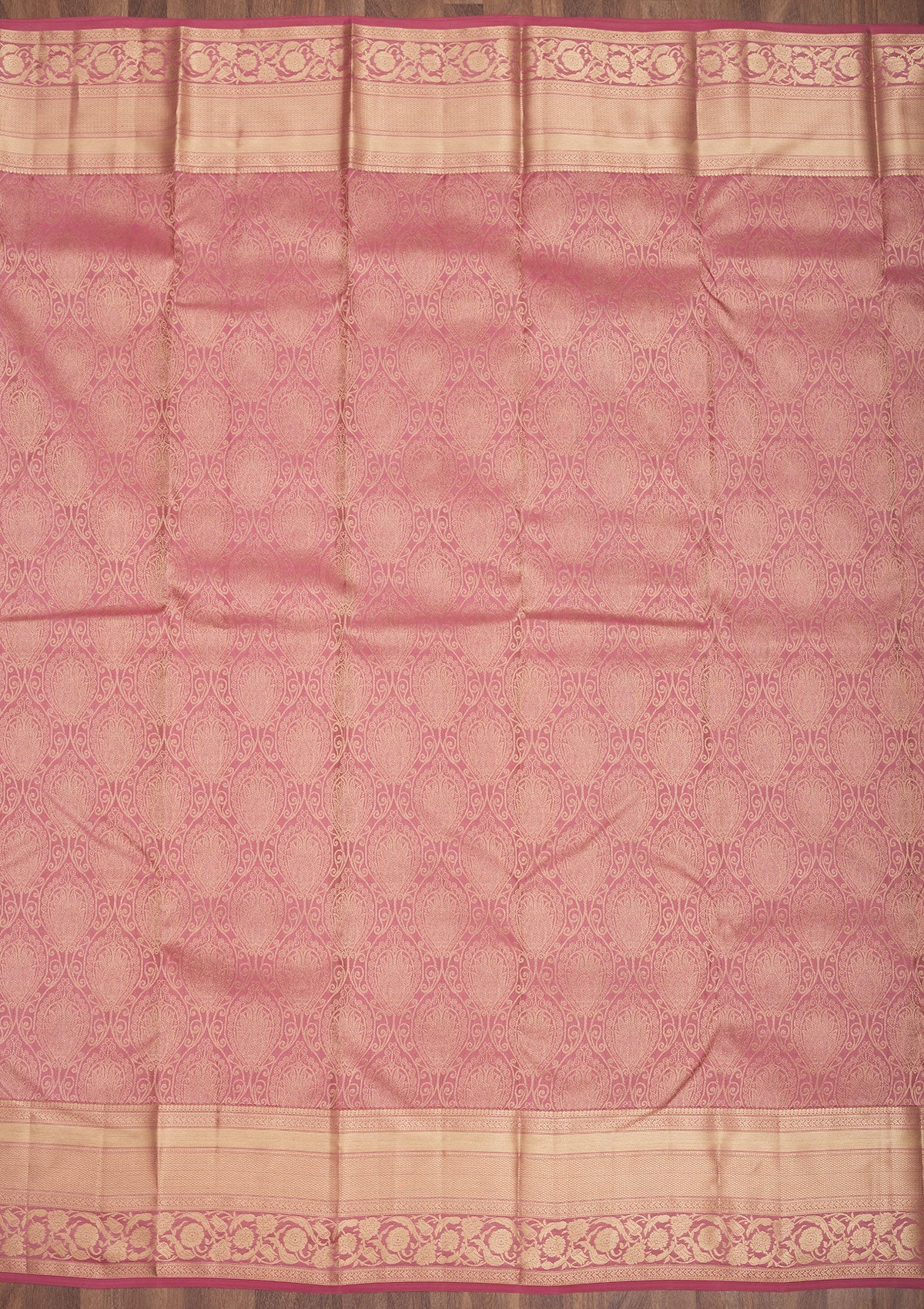 Onion Pink Zariwork Pure Silk Saree