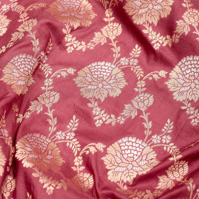 Onion Pink Zariwork Pure Silk Saree