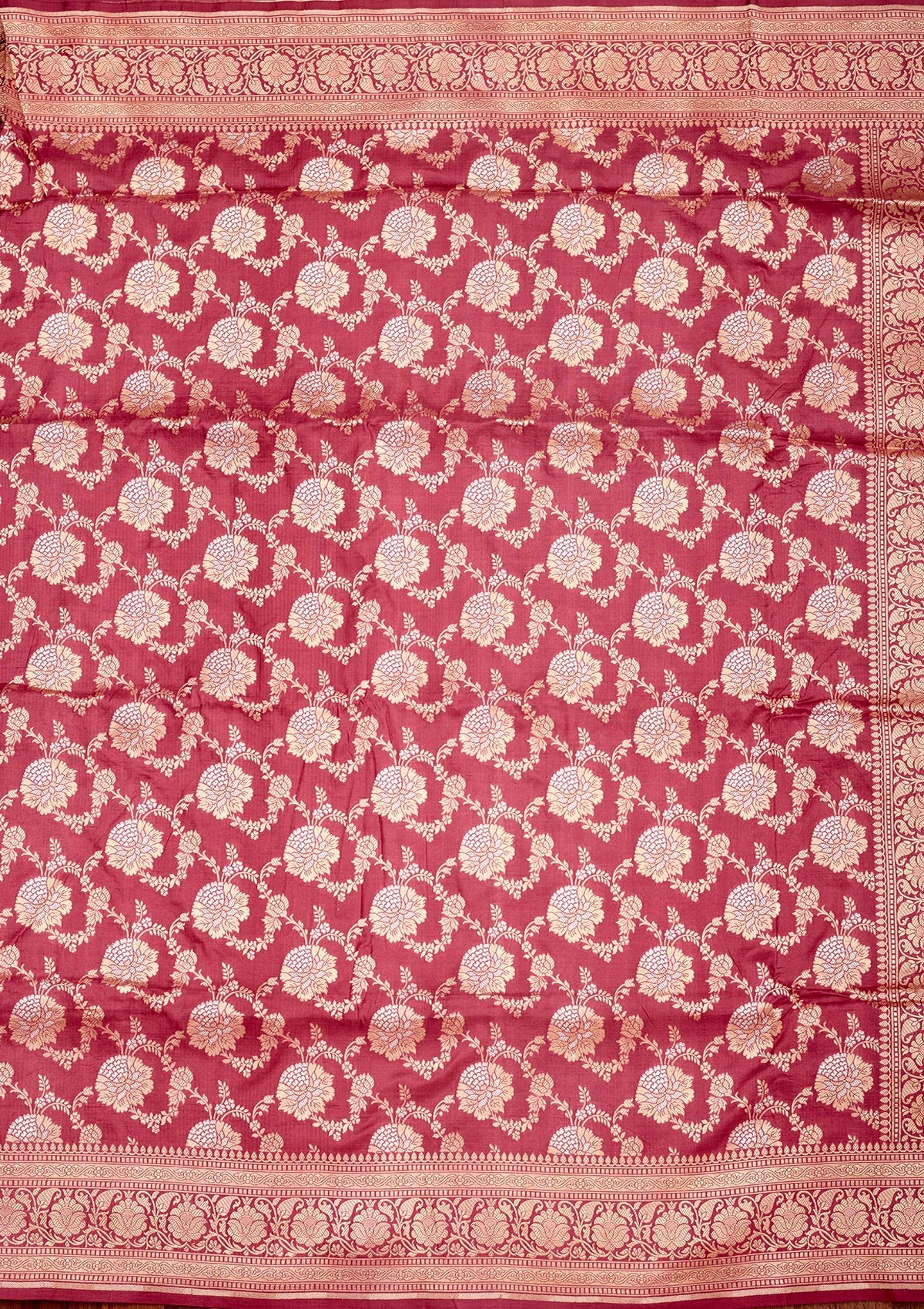 Onion Pink Zariwork Pure Silk Saree
