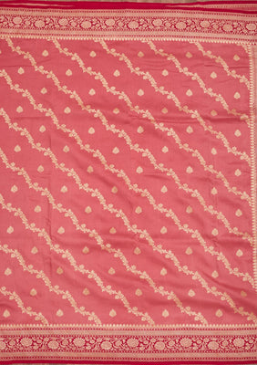 Onion Pink Zariwork Pure Silk Saree