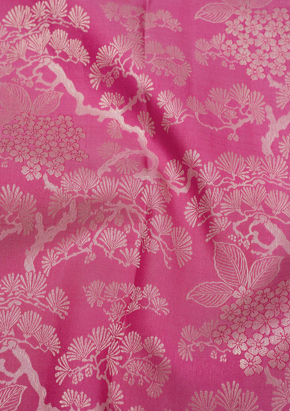 Onion Pink Zariwork Pure Silk Saree