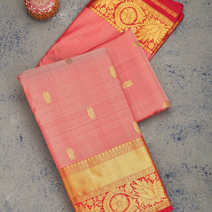 Onion Pink Zariwork Pure Silk Saree