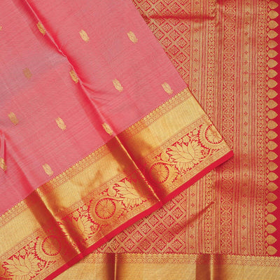 Onion Pink Zariwork Pure Silk Saree