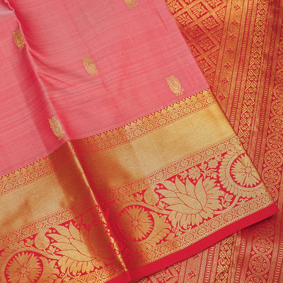 Onion Pink Zariwork Pure Silk Saree