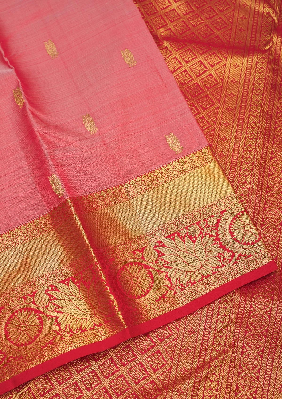 Onion Pink Zariwork Pure Silk Saree