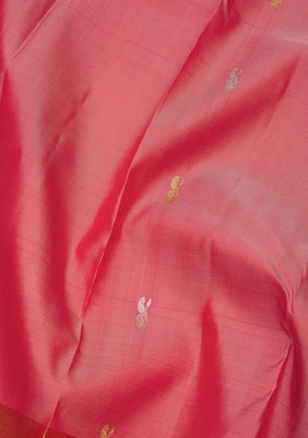 Onion Pink Zariwork Pure Silk Saree