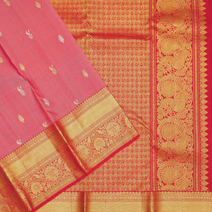 Onion Pink Zariwork Pure Silk Saree