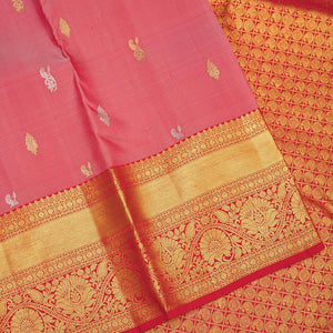 Onion Pink Zariwork Pure Silk Saree
