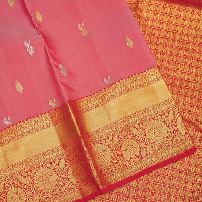 Onion Pink Zariwork Pure Silk Saree