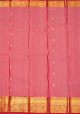 Onion Pink Zariwork Pure Silk Saree