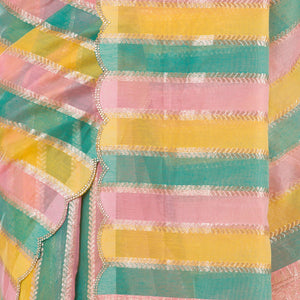 Onion Pink Zariwork Tissue Saree