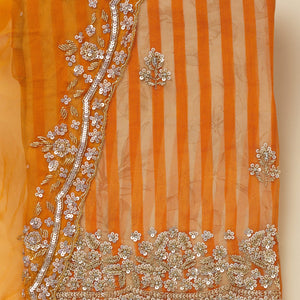 Orange Cutdana Semi Crepe Unstitched Salwar Suit