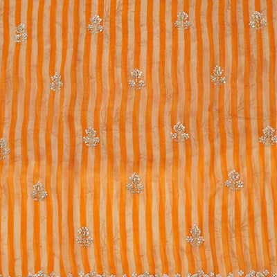 Orange Cutdana Semi Crepe Unstitched Salwar Suit