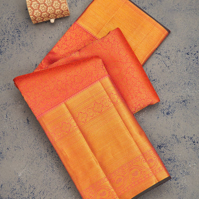 Orange Zariwork Pure Silk Saree