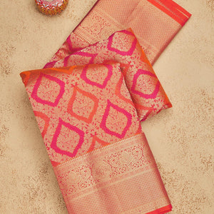 Orange Zariwork Pure Silk Saree