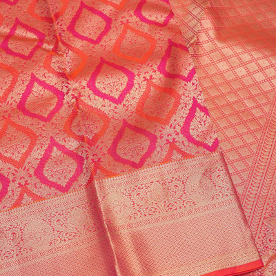 Orange Zariwork Pure Silk Saree