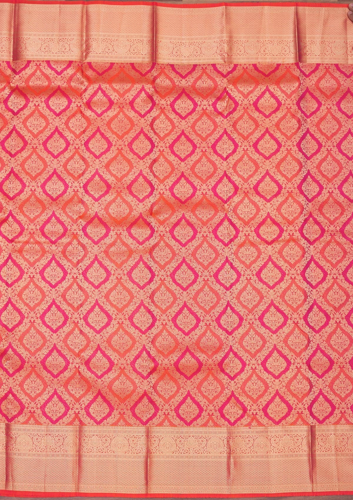 Orange Zariwork Pure Silk Saree