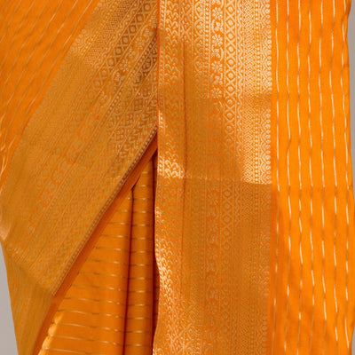 Orange Zariwork Soft Silk Saree