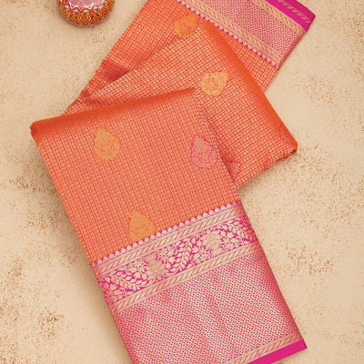 Orange Zariwork Pure Silk Saree