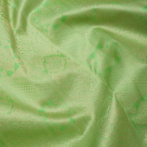 Parrot Green Zariwork Pure Silk Saree