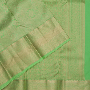 Parrot Green Zariwork Pure Silk Saree