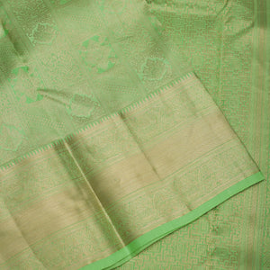 Parrot Green Zariwork Pure Silk Saree