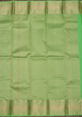 Parrot Green Zariwork Pure Silk Saree