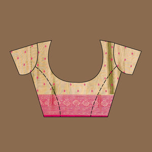 Parrot Green Zariwork Tissue Saree