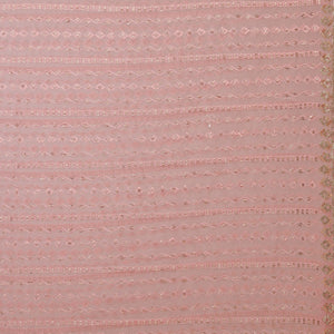 Peach Cutdana Chiffon Saree