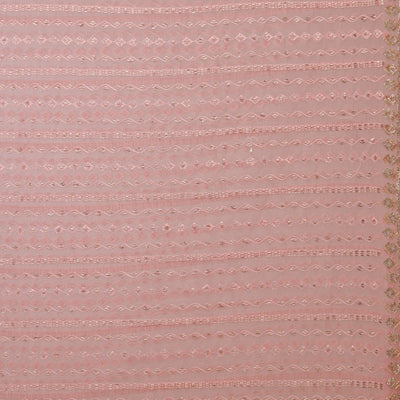 Peach Cutdana Chiffon Saree