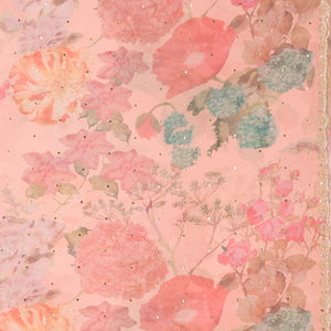 Peach Printed Tissue Saree