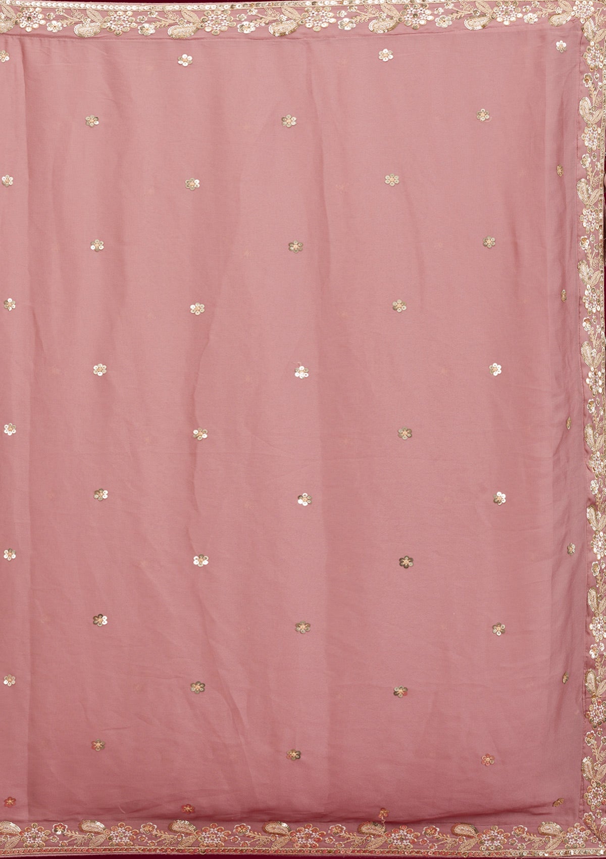 Peach Zariwork Georgette Readymade Lehenga