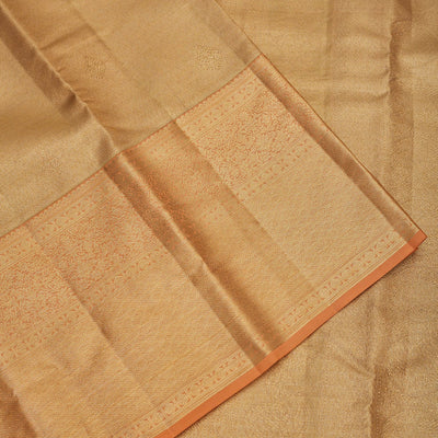 Peach Zariwork Pure Silk Saree