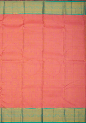 Peach Zariwork Pure Silk Saree