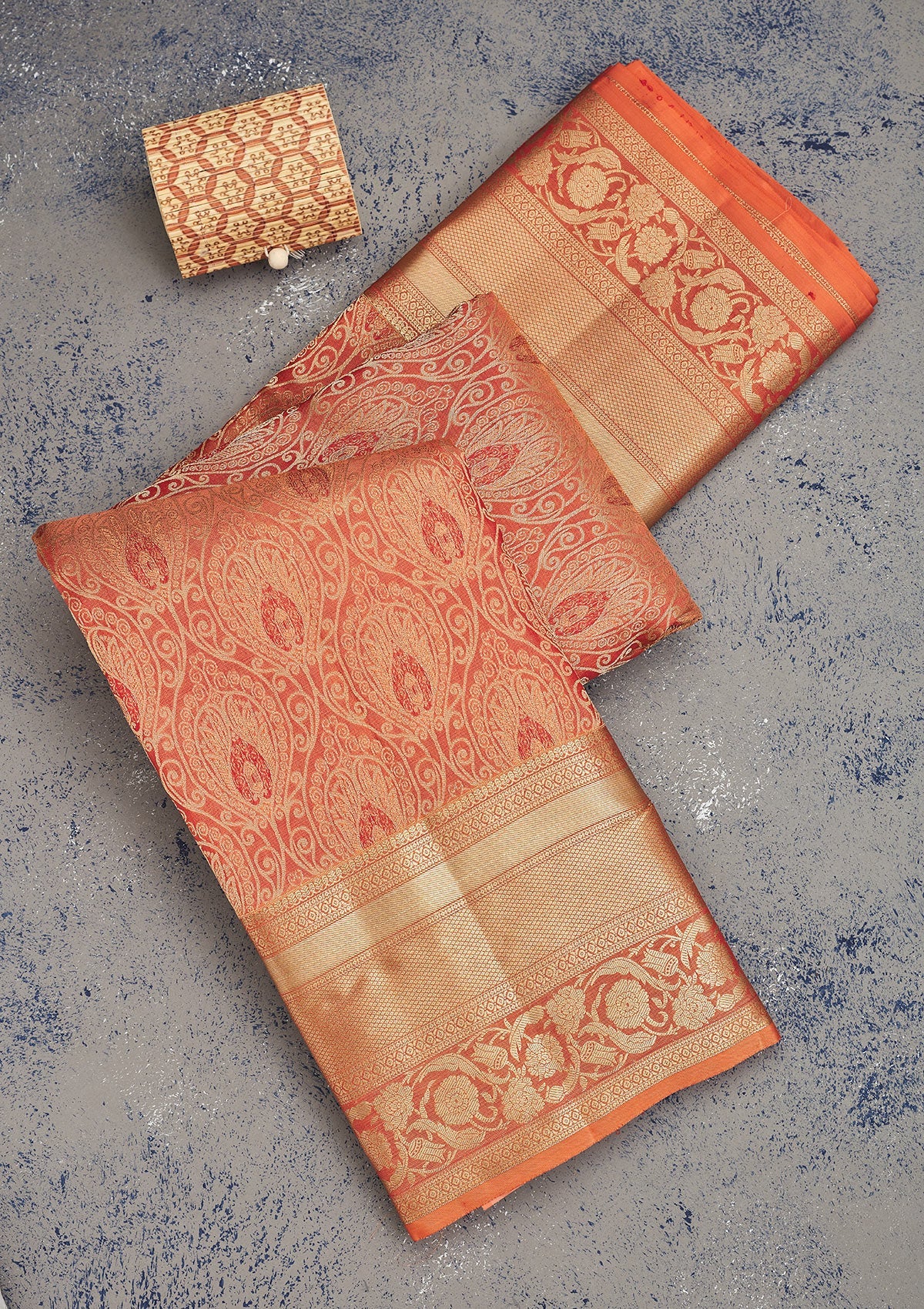 Orange Zariwork Pure Silk Saree