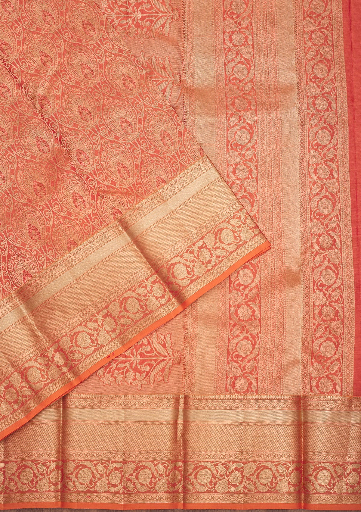Orange Zariwork Pure Silk Saree