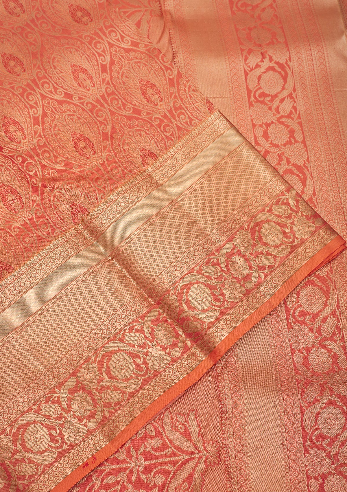Orange Zariwork Pure Silk Saree