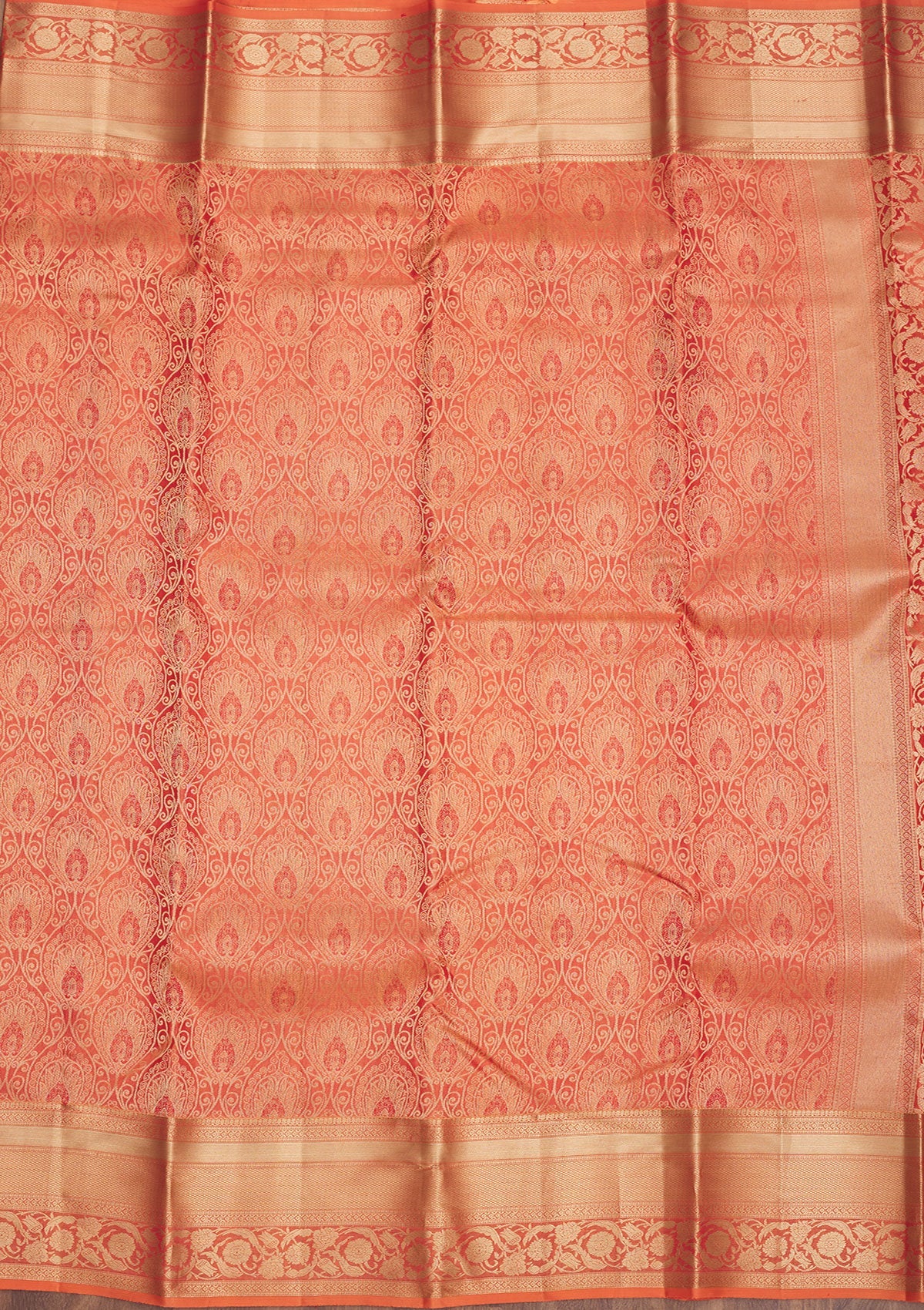 Orange Zariwork Pure Silk Saree