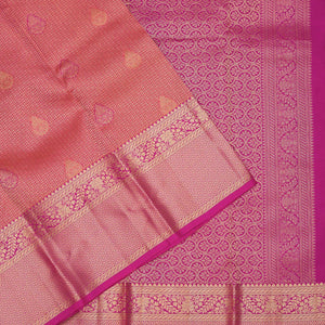 Peach Zariwork Pure Silk Saree