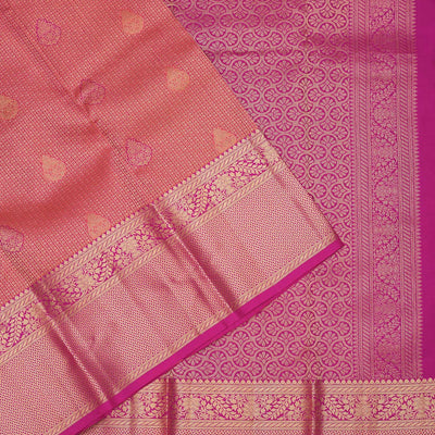 Peach Zariwork Pure Silk Saree