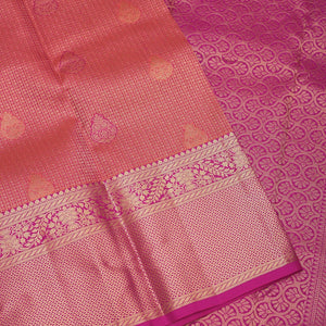 Peach Zariwork Pure Silk Saree