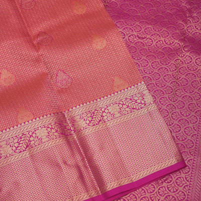 Peach Zariwork Pure Silk Saree