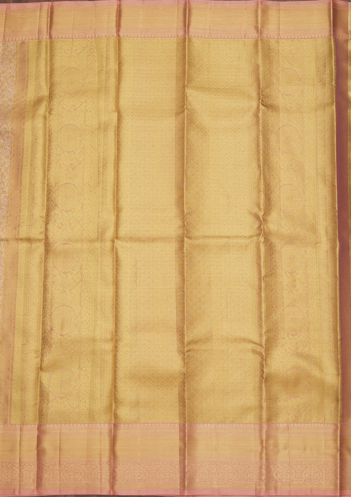 Peach Zariwork Pure Silk Saree