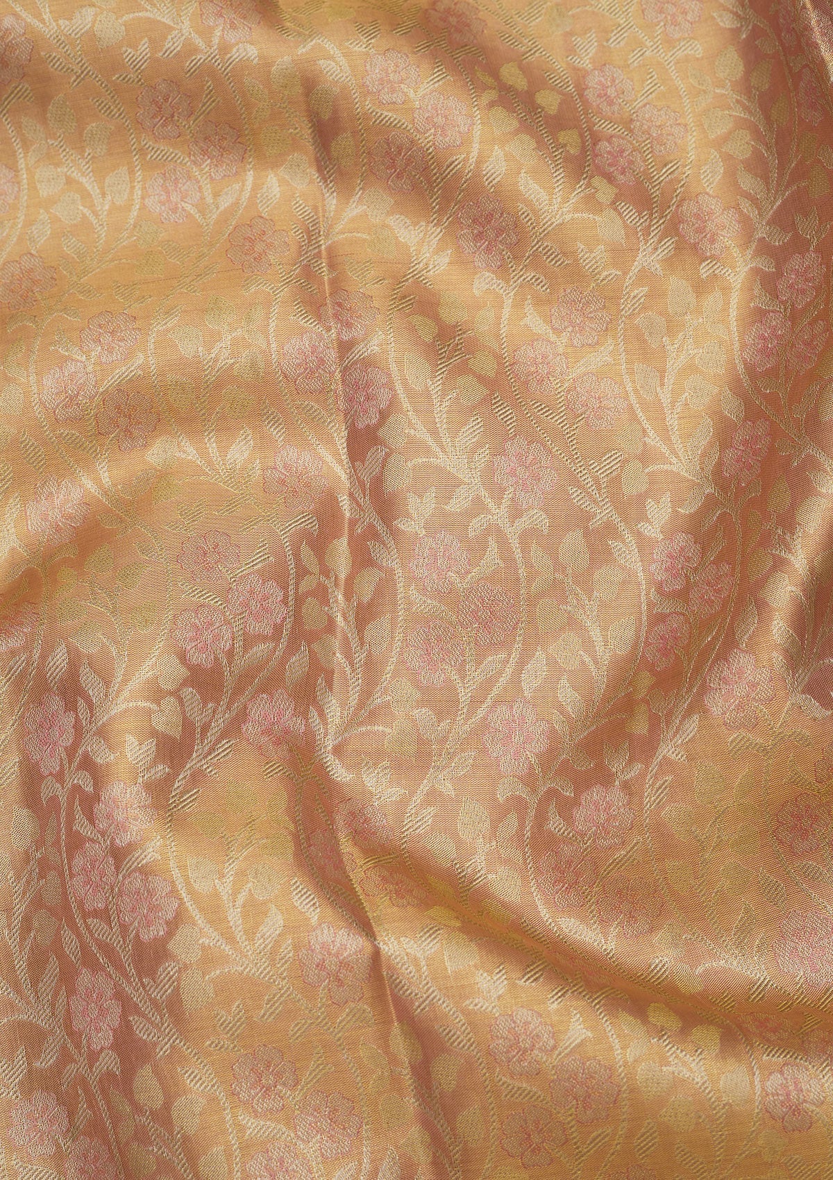 Peach Zariwork Pure Silk Saree