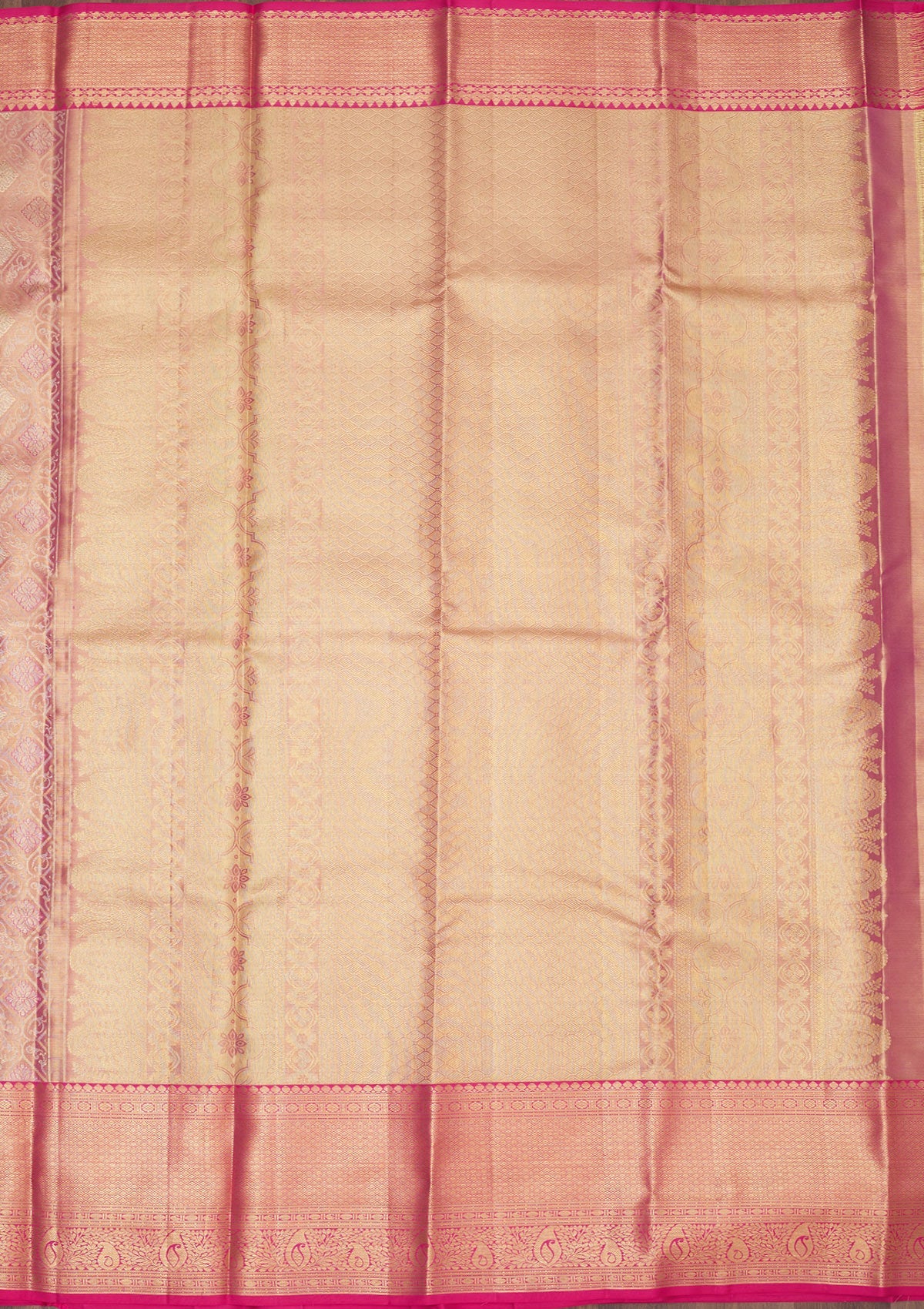 Peach Zariwork Pure Silk Saree