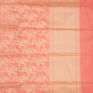 Peach Zariwork Pure Silk Saree