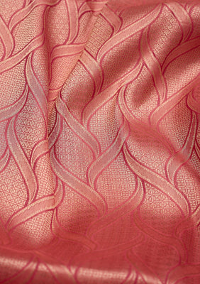 Peach Zariwork Pure Silk Saree