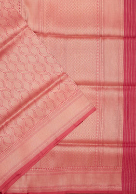 Peach Zariwork Pure Silk Saree